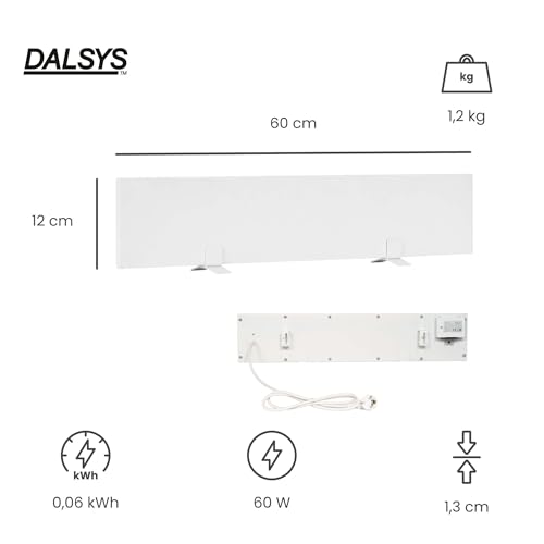Dalsys Chauffage anti-moisissure 60W, chauffage électrique à infrarouge pour mur & salle de bain, certifié IP44 Éliminat