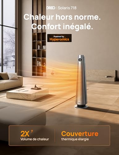 Dreo Chauffage soufflant éco-énergétique 2000W | Silvaque et 25 dB | Oscillation 120° | Thermostat| 5 Modes 3 Vitesses |