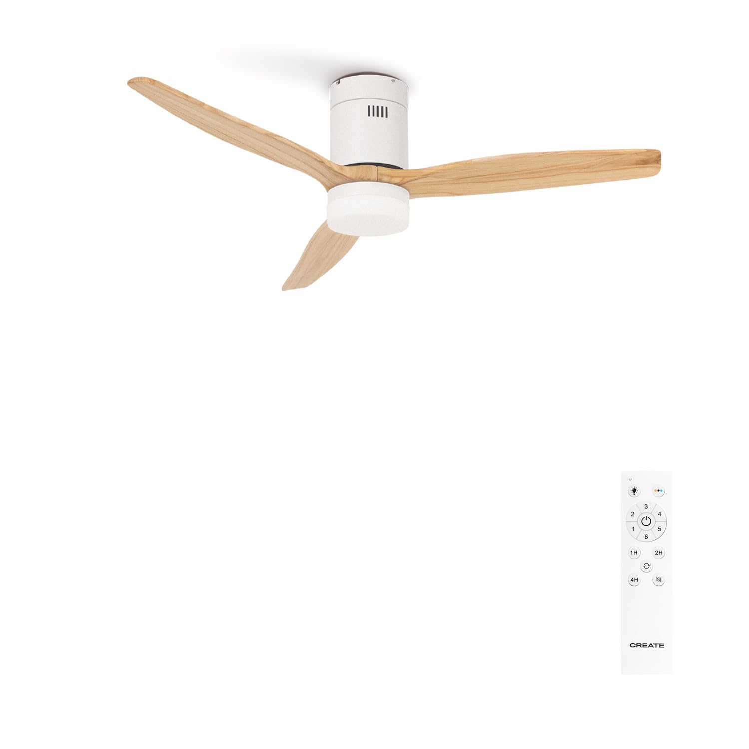 Ventilateur de plafond ABS blanc S/Ventilateur avec télécommande / Puissant et silencieux, Ø112 cm / 3 températures de l