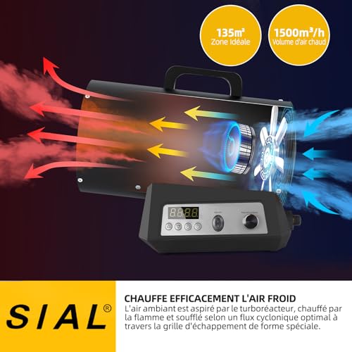 SIAL Chauffage Soufflant à Gaz Pour Ateliers Jaune Q50E