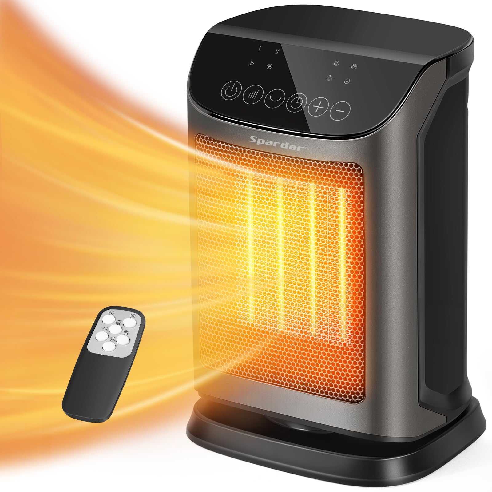 Spardar Chauffage Soufflant 1800W Radiateur Soufflant Salle de Bain Economique 3 Modes Petit Chauffage Ceramique