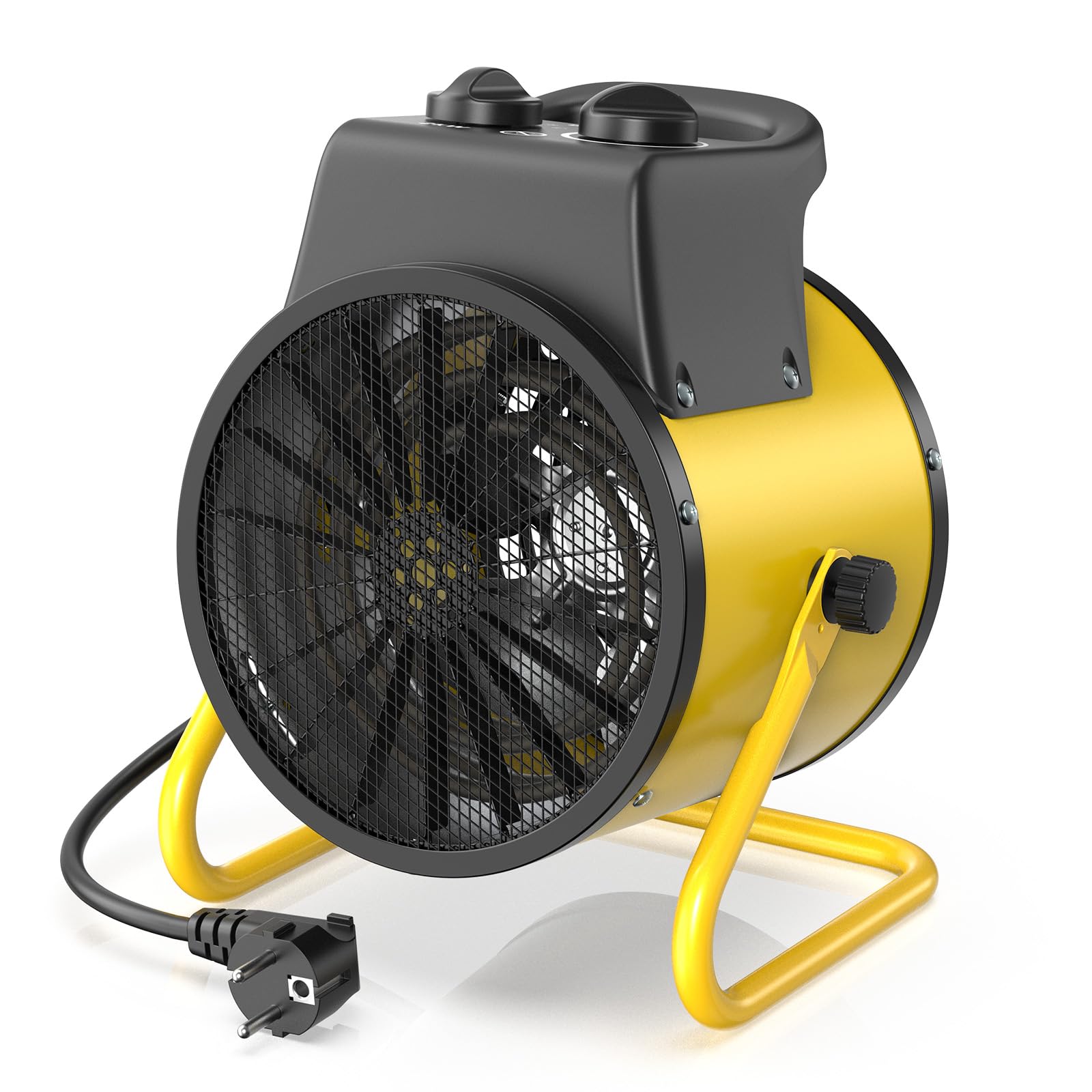 DAHTEC 2000W Chauffage Soufflant Économique - Idéal pour la Maison et l'Atelier - Thermostat et Angle Réglable